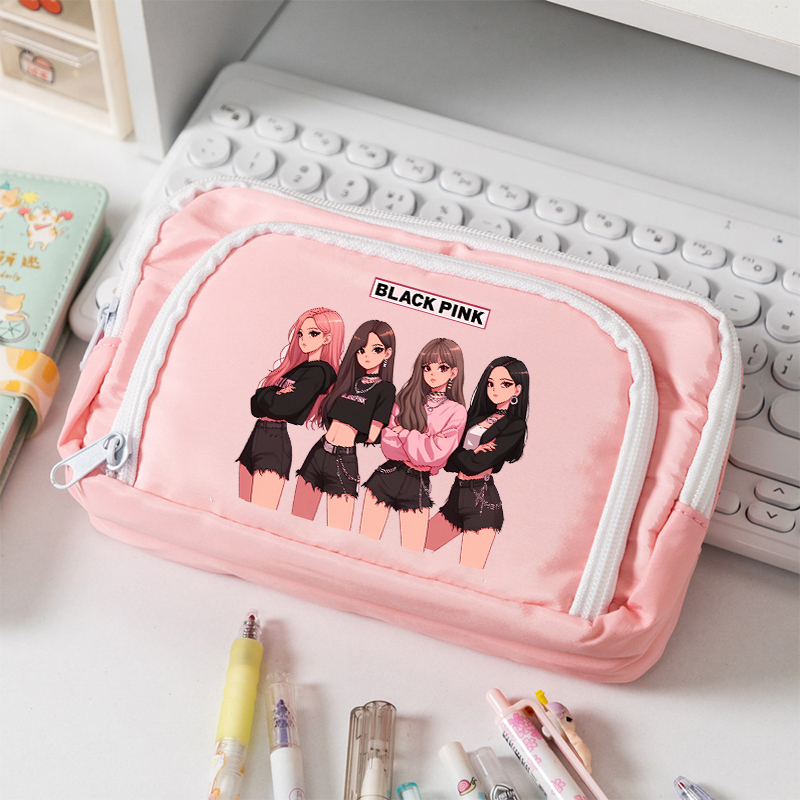 Stationery Warehouse - BlackPink Federmäppchen aus Segeltuch mit großem