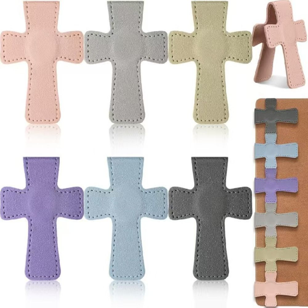 Bookmark Magnetic Clip - Neues Leder-Bibel-Magnetlesezeichen Kreuz Doppelseitige Seitenmarkierer Geschenk-Seitenclips