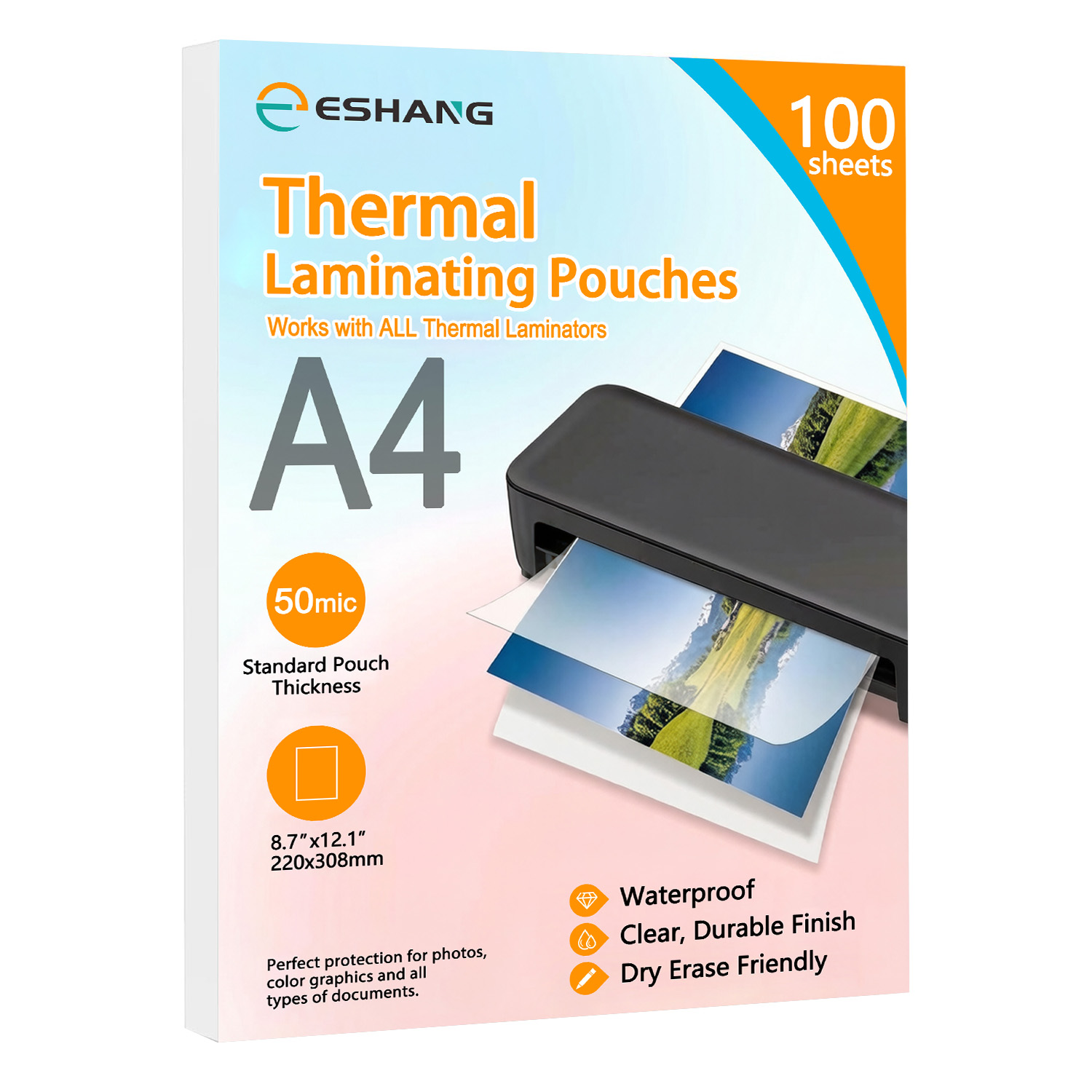 Document Laminator Pouch - ESHANG A4 Laminierhüllen, 22x30,7 cm 100er-Pack,