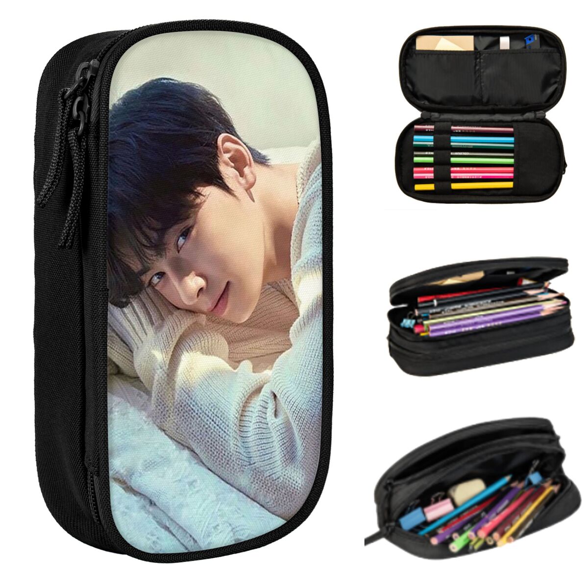 Cha EunWoo Kpop Astro Federmäp – Stationery And Office Supply Chain Bewertung und Preis